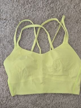 lululemon athletica Neon Yellow Ribbed Strappy Sports Bra